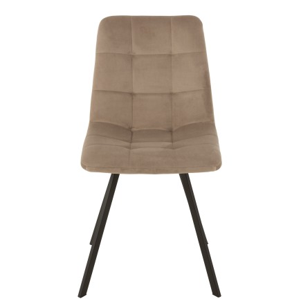 Chaise 4 pieds en textile gris 55x47x82 cm