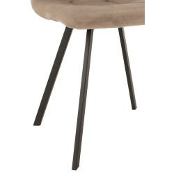 Chaise 4 pieds en textile gris 55x47x82 cm
