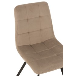 Chaise 4 pieds en textile gris 55x47x82 cm