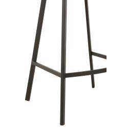 Chaise de bar en métal noir et textile beige 47x43x95 cm