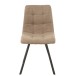 Chaise confort en métal noir et textile beige 55x47x82 cm Chaise confort en métal noir et textile beige 55x47x82 cm