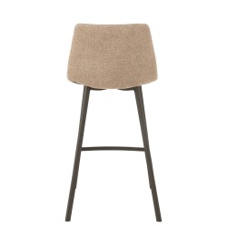 Chaise de bar en métal noir et textile beige 47x43x95 cm
