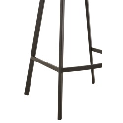 Chaise de bar en métal noir et textile beige 47x43x95 cm