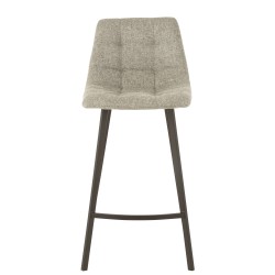 Chaise de bar en métal noir et textile gris 43x45x97 cm