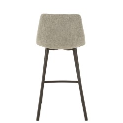 Chaise de bar en métal noir et textile gris 43x45x97 cm