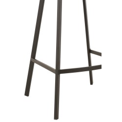 Chaise de bar en métal noir et textile gris 43x45x97 cm