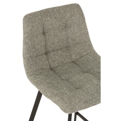 Chaise de bar en métal noir et textile gris 43x45x97 cm