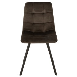 Chaise 4 pieds en textile gris foncé 55x47x82 cm