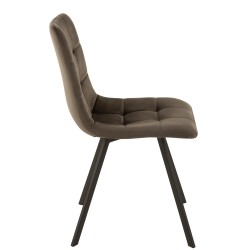 Chaise 4 pieds en textile gris foncé 55x47x82 cm