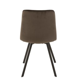 Chaise 4 pieds en textile gris foncé 55x47x82 cm