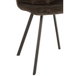 Chaise 4 pieds en textile gris foncé 55x47x82 cm