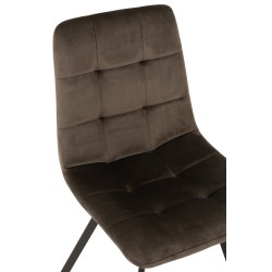 Chaise 4 pieds en textile gris foncé 55x47x82 cm