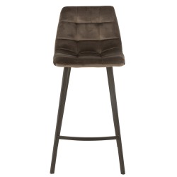 Chaise de bar en métal et textile gris foncé 43x43x96 cm