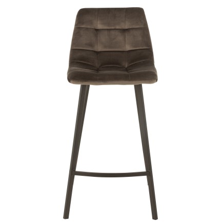 Chaise de bar en métal et textile gris foncé 43x43x96 cm