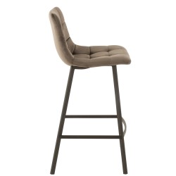 Chaise de bar en métal et textile gris foncé 43x43x96 cm