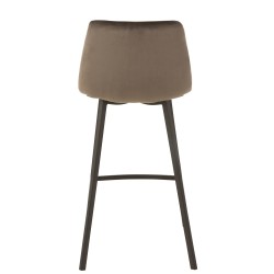Chaise de bar en métal et textile gris foncé 43x43x96 cm