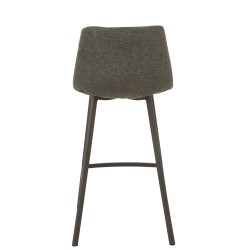 Chaise de bar en métal noir et textile gris 47x43x95 cm