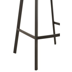 Chaise de bar en métal noir et textile gris 47x43x95 cm