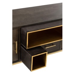 Meuble bas en Bois Marron 180x46x62cm
