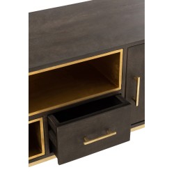 Meuble bas en Bois Marron 180x46x62cm