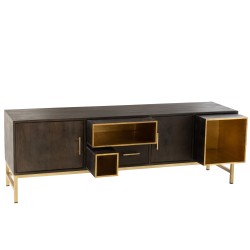 Meuble bas en Bois Marron 180x46x62cm
