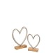 Coeur en aluminium argent sur pied