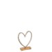 Coeur en aluminium argent sur pied