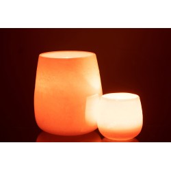 Vase ou photophore en verre orange rose 11x11x10cm