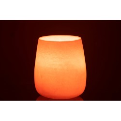 Vase ou photophore en verre orange rose 17x17x19cm