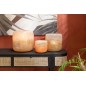 Photophore en verre marron et beige 19x19x21cm Photophore en verre marron et beige 19x19x21cm