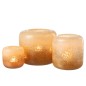 Photophore en verre marron et beige 19x19x21cm Photophore en verre marron et beige 19x19x21cm