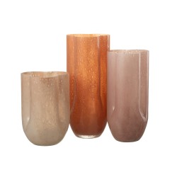 Vase en verre rose 14x14x29cm