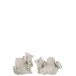 Set de 2 ours polaire couché en céramique argent 16x10x13 cm Set de 2 ours polaire couché en céramique argent 16x10x13 cm