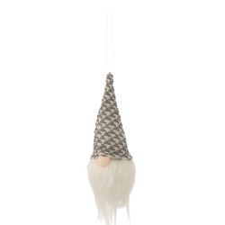 Papá Noel para colgar en resina gris 12x8x14 cm
