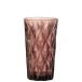 Verre long en verre bordeaux 9x9x15 cm