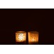 Lot de 2 photophores en verre blanc 7x7x8 cm Lot de 2 photophores en verre blanc 7x7x8 cm