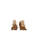 Lote de 2 monjes de resina marrón de 8x8x11 cm