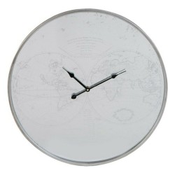 Horloge murale Thyann home decor mappemonde métal miroir (60 x 4 x 60 cm)