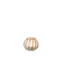 Photophore boule en verre transparent 11x11x10 cm