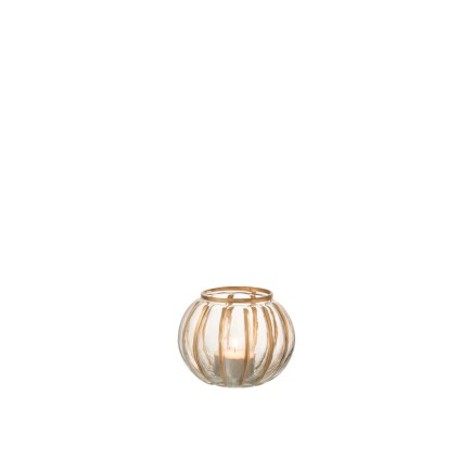 Photophore boule en verre transparent 11x11x10 cm