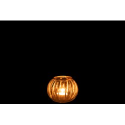 Photophore boule en verre transparent 11x11x10 cm