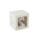 Peluche sonajero de tela blanca de 13x13x14 cm