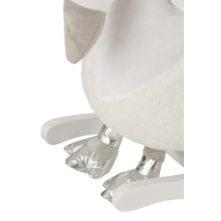 Cygne à bascule en textile blanc 60x30x60 cm