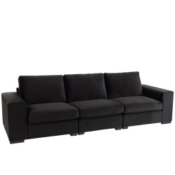 Fauteuil 2 personnes en bois noir 212x98x68 cm