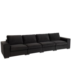 Fauteuil 2 personnes en bois noir 212x98x68 cm