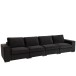 Fauteuil 2 personnes en bois noir 212x98x68 cm
