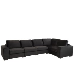 Fauteuil 2 personnes en bois noir 212x98x68 cm