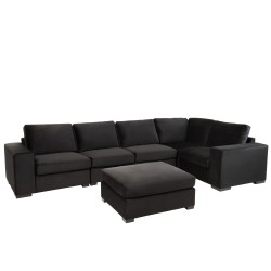 Fauteuil 2 personnes en bois noir 212x98x68 cm