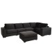 Fauteuil 2 personnes en bois noir 212x98x68 cm