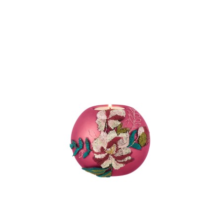 Set de 4 photophores en verre Fuchsia 23x23x9.5 cm